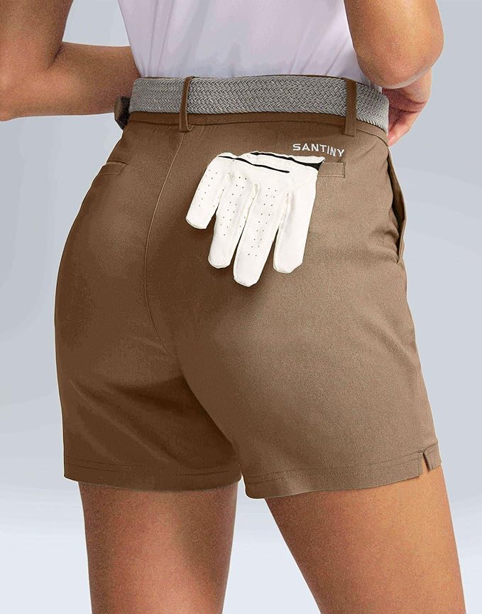 SANTINY Women's 5" Golf Shorts with Pockets Quick Dry Stretch Work Outdoor Hiking Shorts for Women Casual Summer