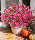 Artificial Flowers Fake Plants for Outdoors Decoration, 12 Bundles Silk Morning by Ivydale