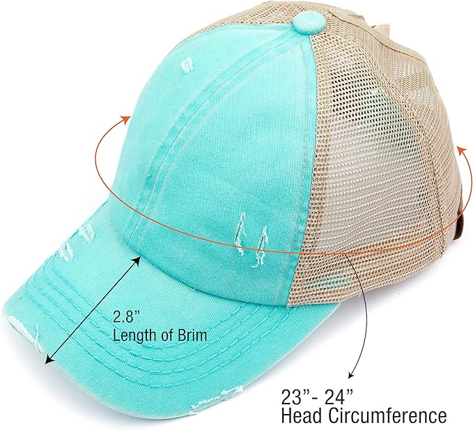 C.C Ponycap Messy High Bun Ponytail Adjustable Glitter Mesh Trucker Baseball Cap