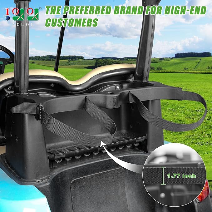 10L0L Golf Bag Attachment for Club Car Precedent 2004+ Gas & Electric Golf Carts 102504001, Golf Bag Holder Bracket Rack Assembly for Golf Cart Rear Seat(Not Include The Side Poles)- Black