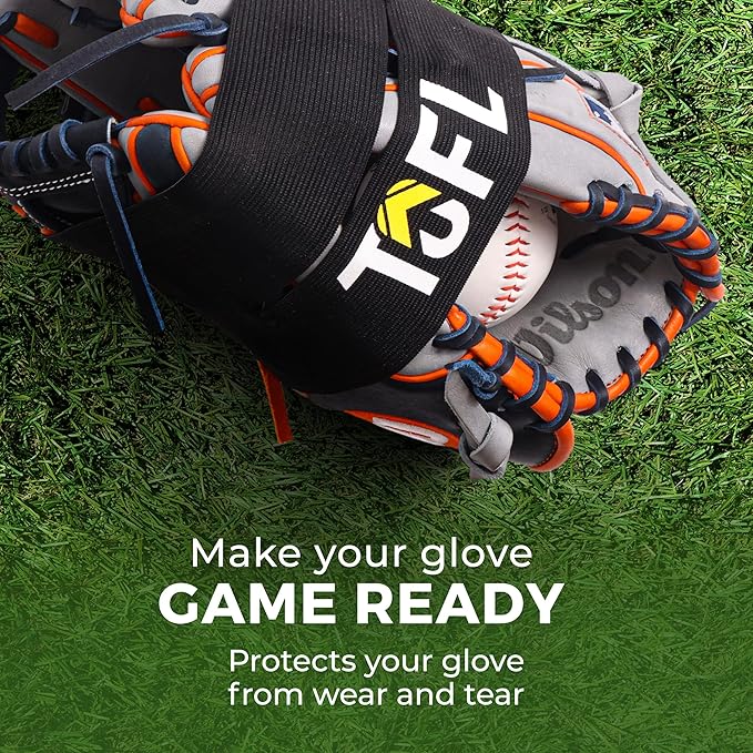 TOFL Baseball Glove Wrap Band for Mitt Shaping | Elastic Strap with Adjustable Closure for Pocket Forming & Storage | Youth & Adult Softball Mitt Care Accessory (Color & Quantity Options)