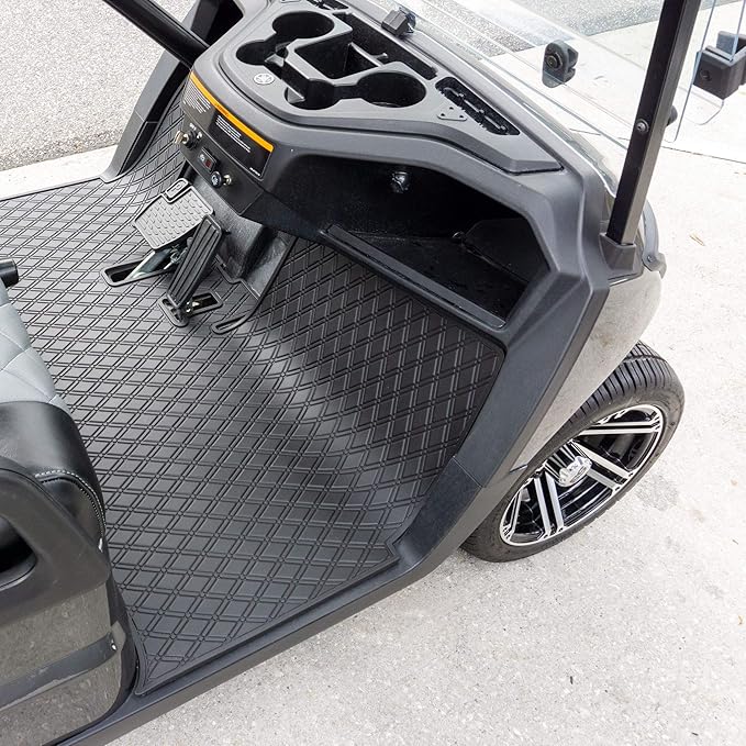 Xtreme MATS Compatible with Yamaha Drive2 Models DR2 EFI QuieTech (2017-2026) Full Coverage Rubber Golf Cart Floor Mat, OEM Flooring Protection for Golfcars (All Black)