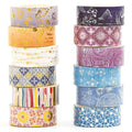 12 Rolls Charming Washi Tape Set Gold Silver Foil Detailing Arts Adhesive Tapes by Songdao
