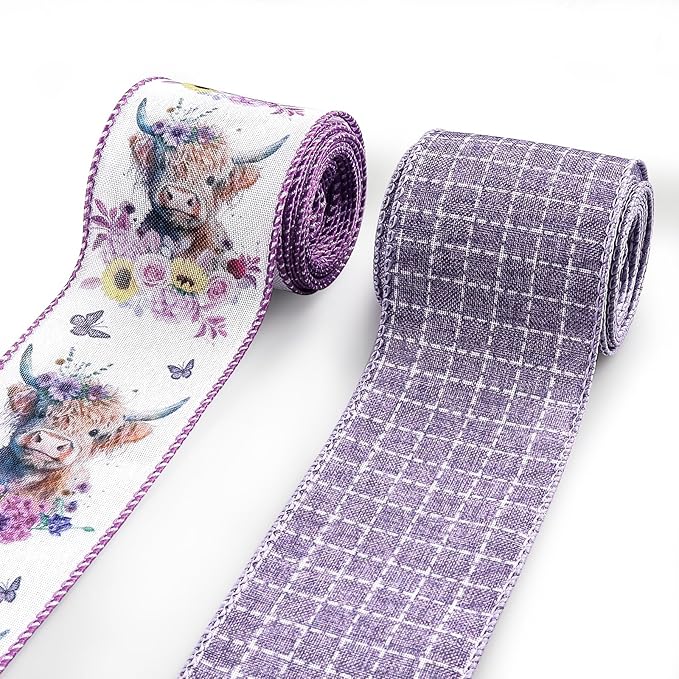 2.5'' x 10 Yards Spring Wired Ribbons by Habbiful