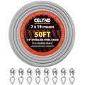 Stainless Steel Cable for Railing - 50FT 1/4" T316 Wire Rope - 7 x 19 Strands by CELYND