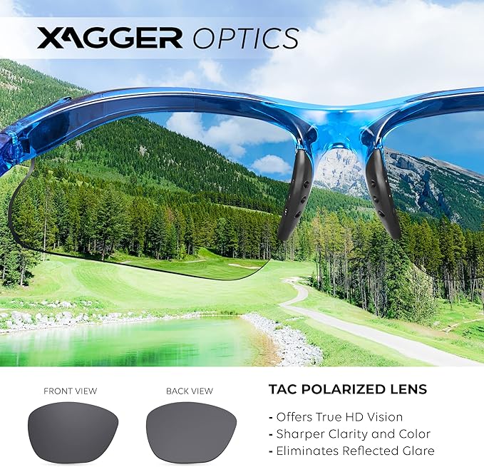 Xagger Kids Youth Polarized Sports Sunglasses for Boys Girls Baseball Softball Glasses TR90 Frame