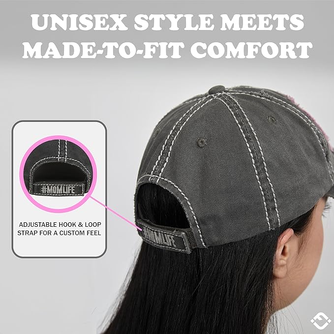 Funky Junque Distressed Vintage Baseball Cap - Embroidered Patch Women's Hat - Holiday, Lifestyle & Patriotic Designs