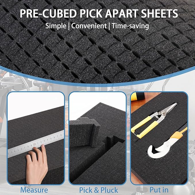 Coengwui Pick and Pluck Foam Inserts, Pre-Cubed Pick Apart Sheets - Image 2