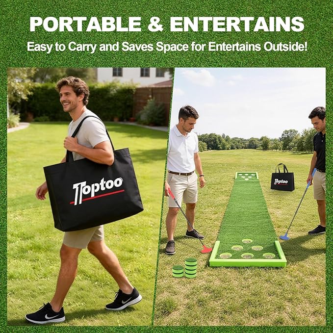 Golf Putting Mat, Practice Golf Putting Green Training Aid for Indoor, Outdoor at Home, Office, Backyard with Putter and Balls 9.84 ft