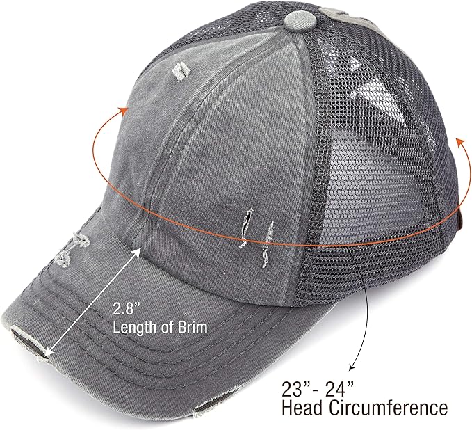 C.C Ponycap Messy High Bun Ponytail Adjustable Glitter Mesh Trucker Baseball Cap