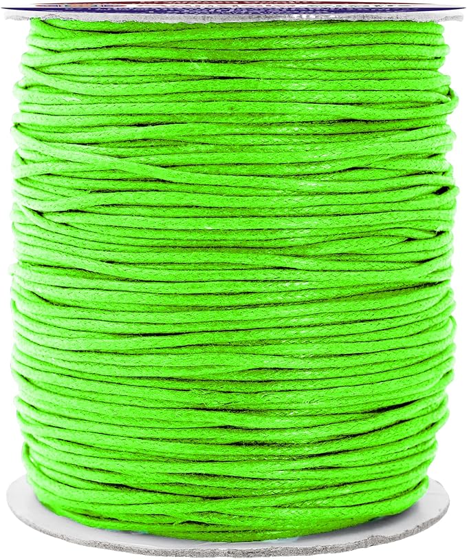 Mandala Crafts 1.5mm 109 Yards Lime Green Cotton Waxed Cord by MandalaCrafts