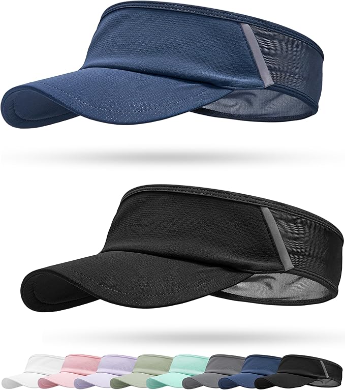 Sun Visor Hat for Women & Men UV Protection Lightweight Foldable Summer Sports for Running Tennis Golf Pickleball