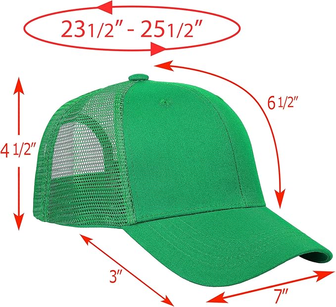 Falari Trucker Hat Baseball Cap Structured Plain Design 6 Panel, Adjustable Size