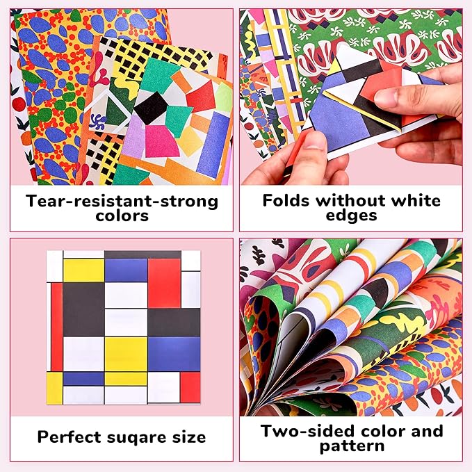 Origami Paper 6x6 Inches, 50 Sheets, Vintage Masterpiece & Impressionist Art - Image 3
