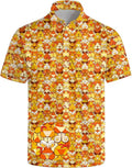 HUURAY Funny Golf Polos for Men Funny Print Short Sleeve Shirts Quick Dry Polo Shirts Hawaiian Shirt Performance Golf Outfits
