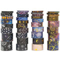 36 Rolls Galaxy Washi Tape Pack Stars Arts Adhesive Tapes Gold Silver Foil by Songdao