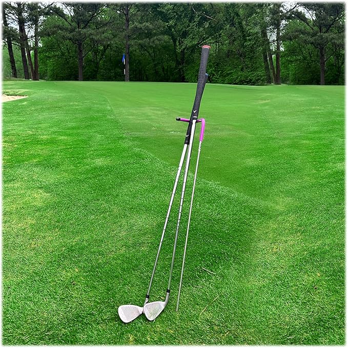V-Shaped Golf Club Stand Keeps Your Clubs Clean, Dry & Visible, V-Stick Club Stand Made of Highly Durable Stainless Steel - Easy to Carry Golf Club Holder