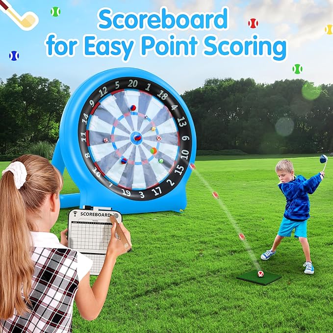 6FT Inflatable Dartboard, Giant Kick Darts Soccer Darts Golf & Throw Dart - Image 8