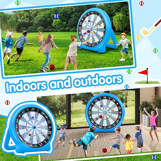 6FT Inflatable Dartboard, Giant Kick Darts Soccer Darts Golf & Throw Dart - Image 7