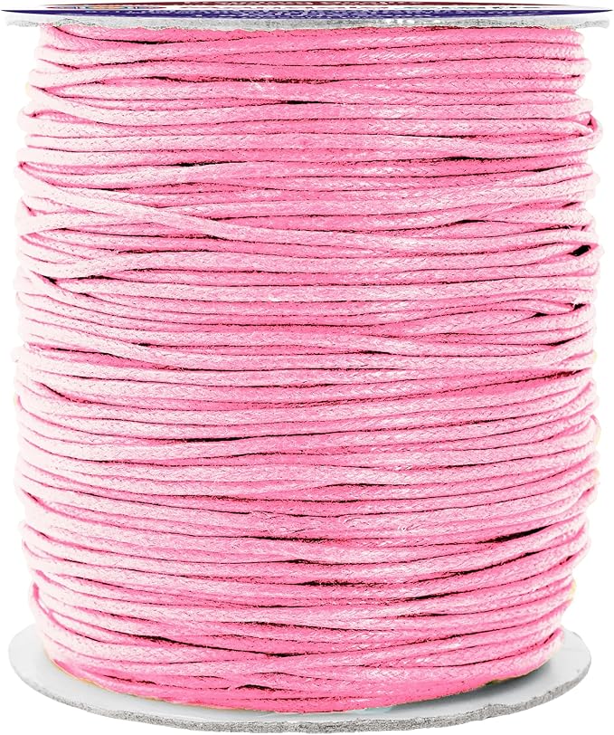 Mandala Crafts 1.5mm 109 Yards Pink Cotton Waxed Cord by MandalaCrafts