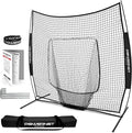 PowerNet Baseball Softball Practice Net 7x7 with Baseball Accessories for Practice Pitching, Batting & Fielding, Ball Caddy, Weighted Baseballs, Tee