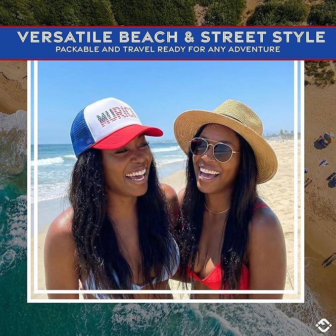 Funky Junque Premium Mesh Snapback Trucker Hat - Stylish Comfort for All - Patriotic, Humor & More