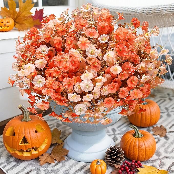 Fake Mums Fall Artificial Flowers Plants - Image 4