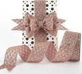 HUIHUANG Rose Gold Glitter Wired Ribbon by HUIHUANG