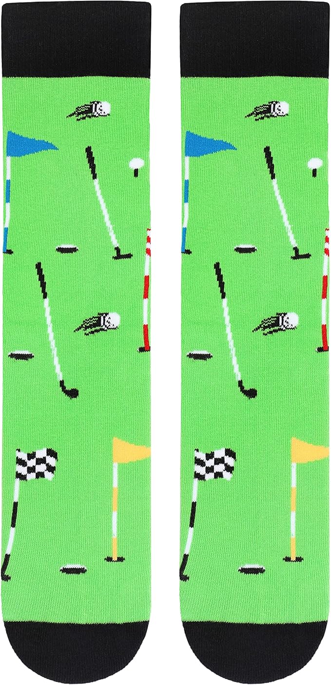 Cavertin Men's Funny Socks Hunting Fishing Football Baseball Gaming Golf Taco Pizza Bacon Christmas Gift for Men