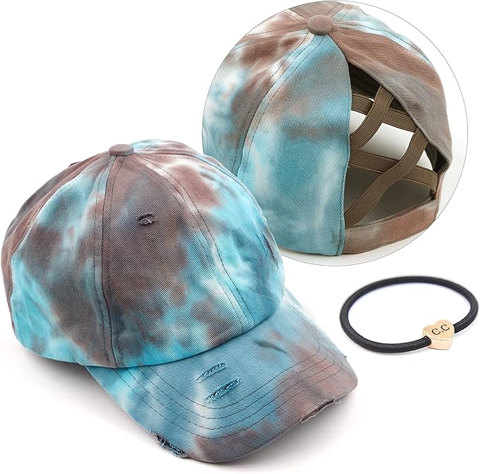 C.C Ponycap Messy High Bun Ponytail Adjustable Glitter Mesh Trucker Baseball Cap