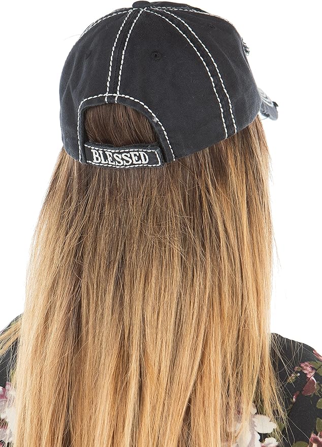 Funky Junque Distressed Vintage Baseball Cap - Embroidered Patch Women's Hat - Holiday, Lifestyle & Patriotic Designs