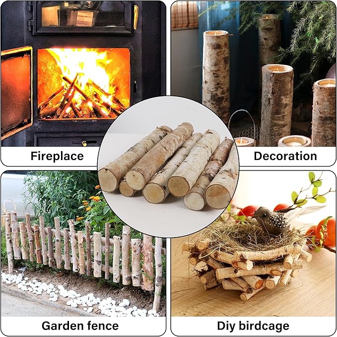 12 Pcs 16" Large White Birch Logs - Image 3