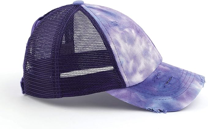 C.C Ponycap Messy High Bun Ponytail Adjustable Glitter Mesh Trucker Baseball Cap