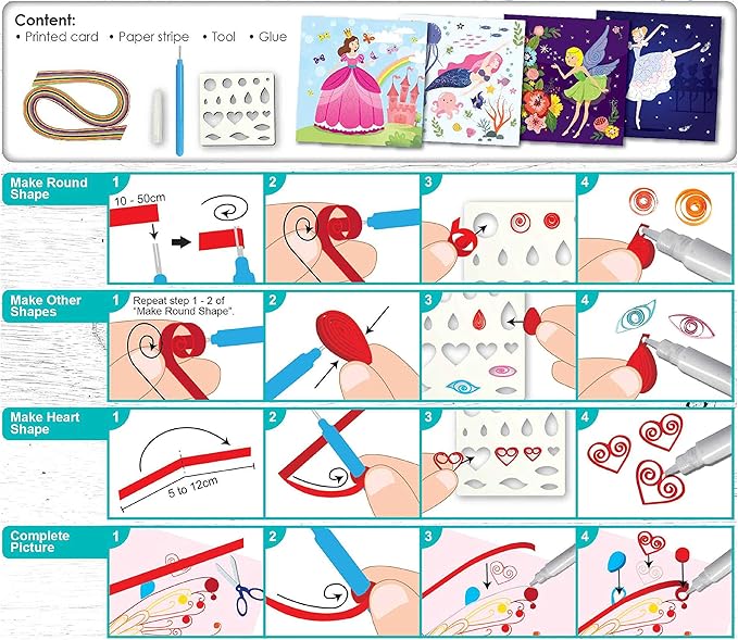 C.S. Kids DIY Paper Quilling Arts & Crafts Gifts – Fairy Tales| 3D Paper - Image 3
