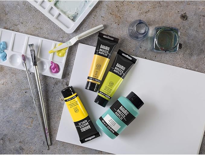 Liquitex BASICS Acrylic Paint, 400ml Bottle, Primary Yellow - Image 3