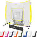 GoSports 7 x 7 ft Baseball & Softball Nets - Available in Team Colors - Batting & Pitching Net with Strike Zone