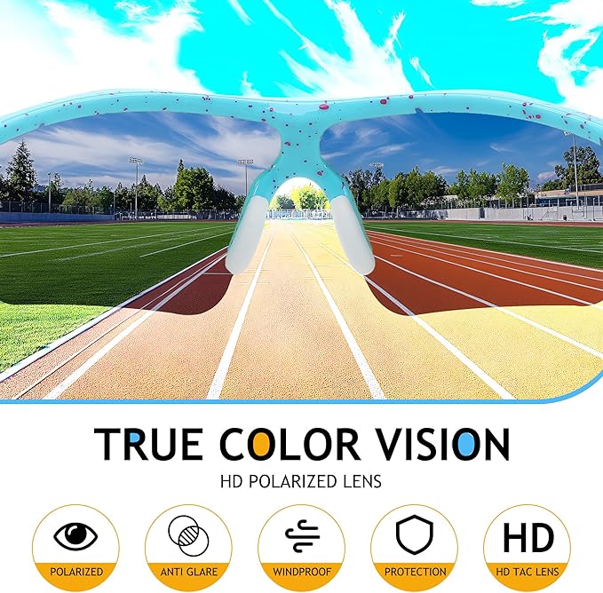 FEISEDY Kids Teens Baseball Polarized Sunglasses Sports TR90 Frame Boys Girls Cycling B2454