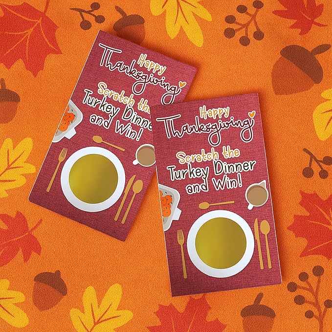 DISTINCTIVS Thanksgiving Party Game, 30 Player Scratch Off Cards, Friendsgiving - Image 2