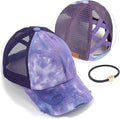 C.C Ponycap Messy High Bun Ponytail Adjustable Glitter Mesh Trucker Baseball Cap