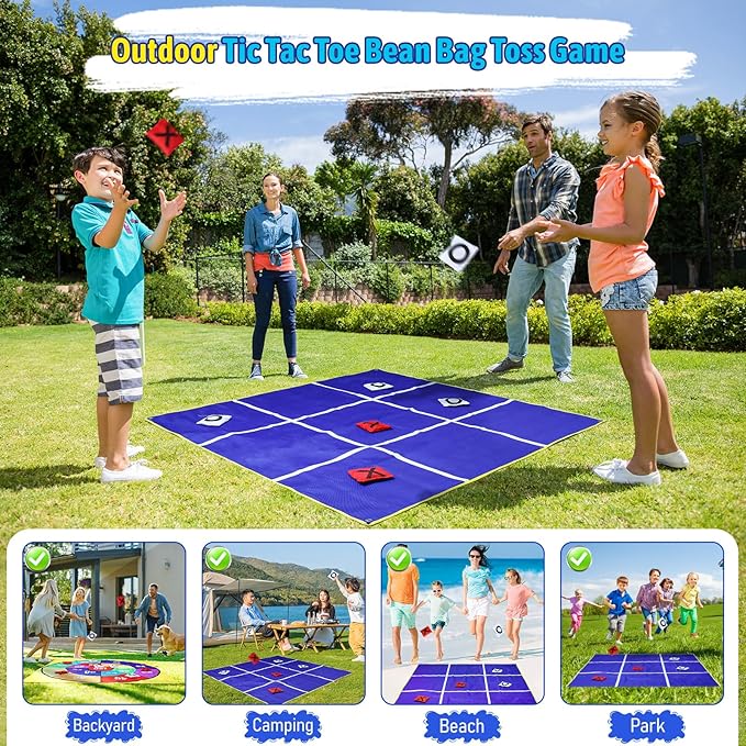 2-in-1 Outdoor Giant Tic Tac Toe Bean Bag Toss Games - Image 4