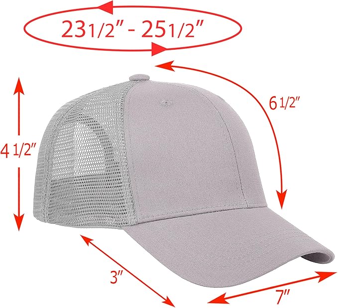 Falari Trucker Hat Baseball Cap Structured Plain Design 6 Panel, Adjustable Size
