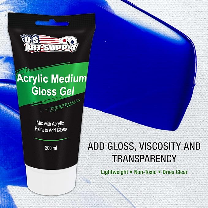 U.S. Art Supply Clear Acrylic Gel Medium Gloss, 200ml - Image 2