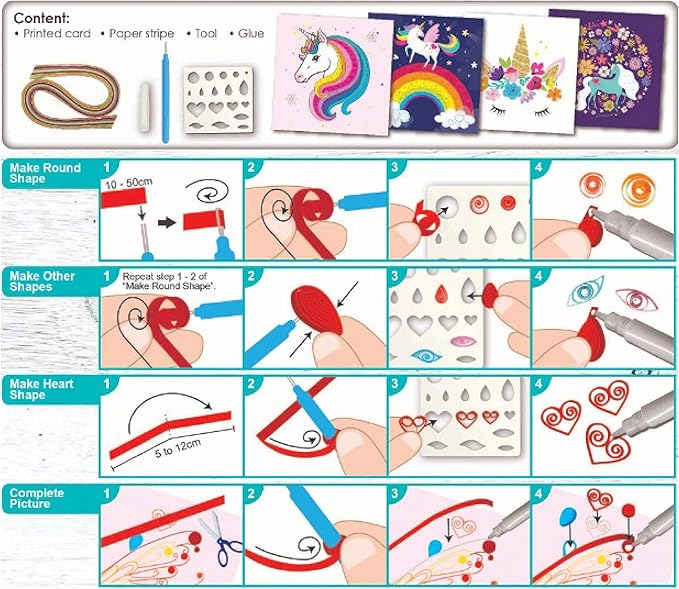 C.S. Kids DIY Paper Quilling Arts & Crafts Gifts – Unicorn| 3D Paper Quilling - Image 3