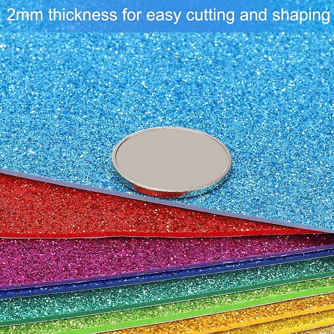 PATIKIL 2mm Thick Non Adhesive Glitter Foam Sheet 16x24inch Yellow, EVA Shiny - Image 4