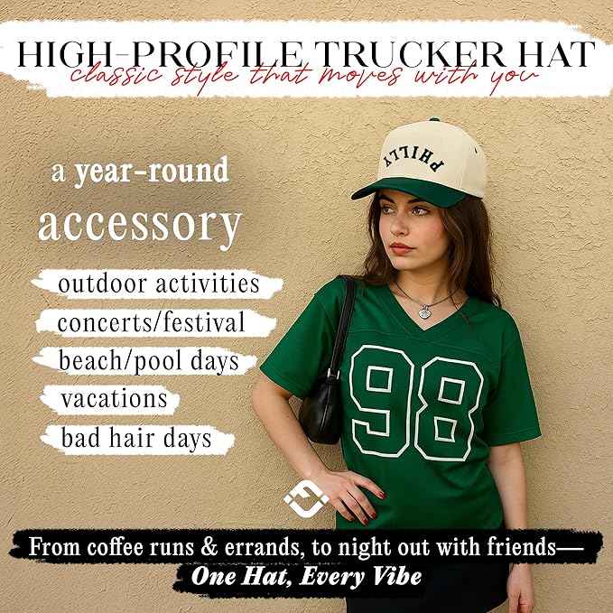 Funky Junque Trucker Hat Women Men 2-Tone Baseball Cap – Vintage Western Style Embroidered Snapback, Premium Cotton Blend