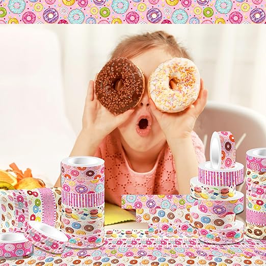 Donut Washi Tape Set 12 Rolls, Cute Washi Tape Candy Cake Gifts Wrapping - Image 5