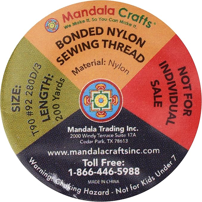 Mandala Crafts Bonded Nylon Thread 12 Neutral Colors Heavy Duty Sewing Threads - Image 4