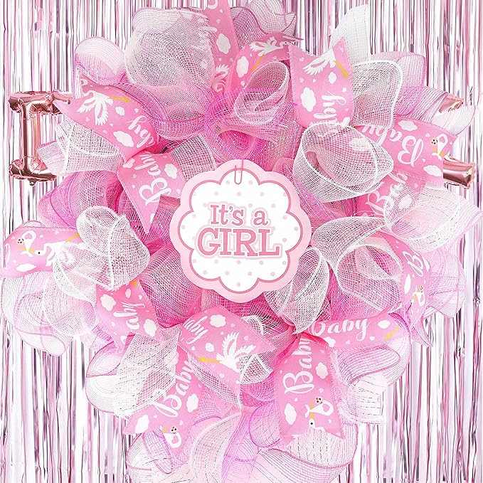 MEEDEE Pink Baby Ribbon for Baby Shower - Image 4
