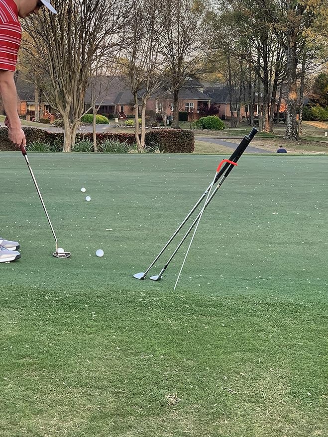 V-Shaped Golf Club Stand Keeps Your Clubs Clean, Dry & Visible, V-Stick Club Stand Made of Highly Durable Stainless Steel - Easy to Carry Golf Club Holder