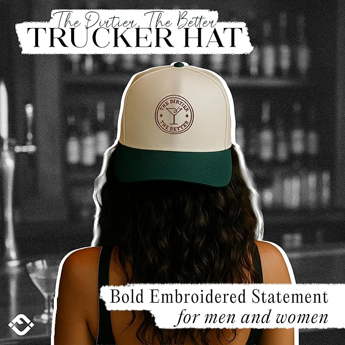 Funky Junque Trucker Hat Women Men 2-Tone Baseball Cap – Vintage Western Style Embroidered Snapback, Premium Cotton Blend